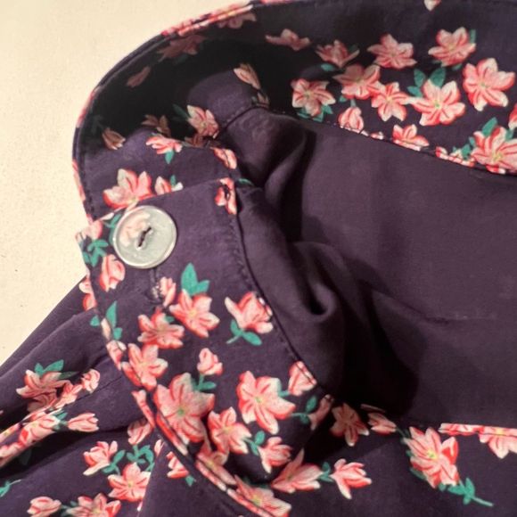 Draper‎ James RSVP Midi Wrap Skirt Size M/L Navy Pink Floral Ruffle - Picture 5 of 10